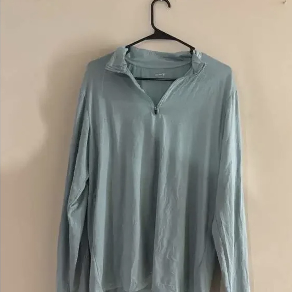Light Blue Men's Quarter-Zip Pullover Shirt